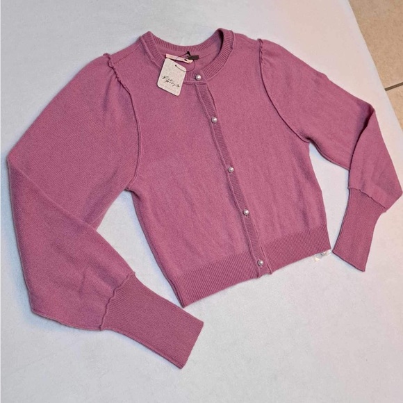 Free People Pearl Button 100% Cashmere Cardigan Sweater - Picture 4 of 9